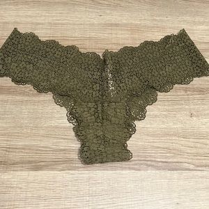 NWT, Victorias Secret, Very Sexy, Strappy Mesh Cheeky Panty, OLIVE GREEN, Large